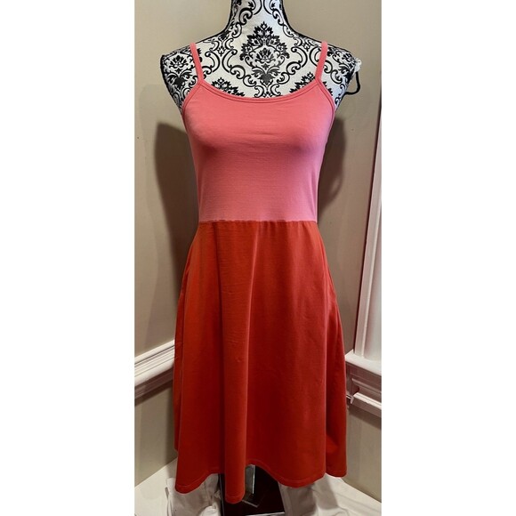 Pact Fit And Flare Sun Dress M Colorblock Racerback Tank Organic Cotton Casual - Picture 1 of 12